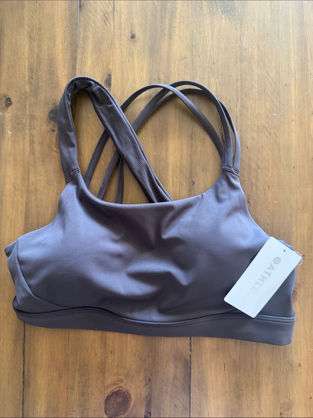 Athleta Train Free Strappy Crossback Sports Bra - Brown